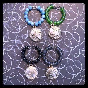 Set of 4 Wine Glass Charm Markers